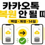 카카오톡 복원이 안 될 때 백업 계정 14일 조건을 확인하는 대표 이미지